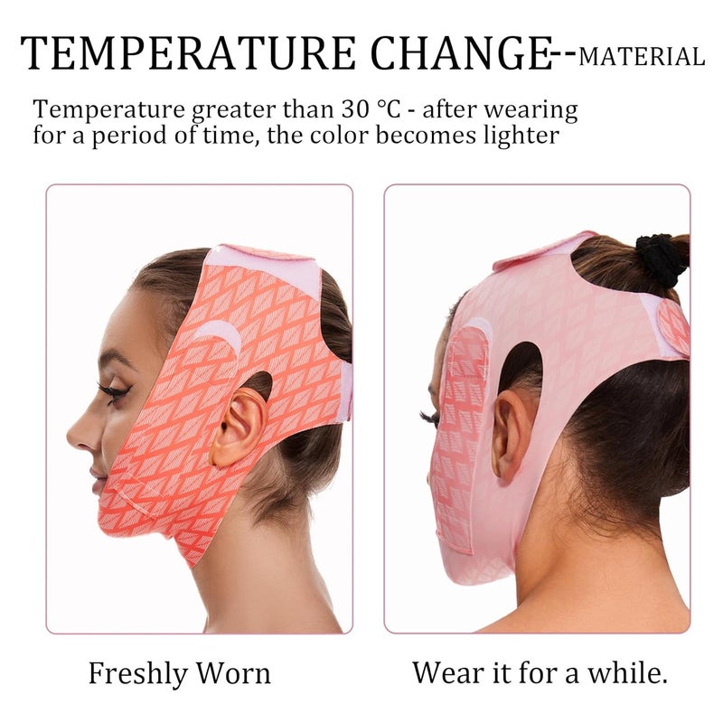 EDCBMB V Line Mask Double chin reducer Strap Eliminator Remover Prevent Sagging Shaped Face Belt slimming for Sleeping Women Jaw Exerciser - Image 3